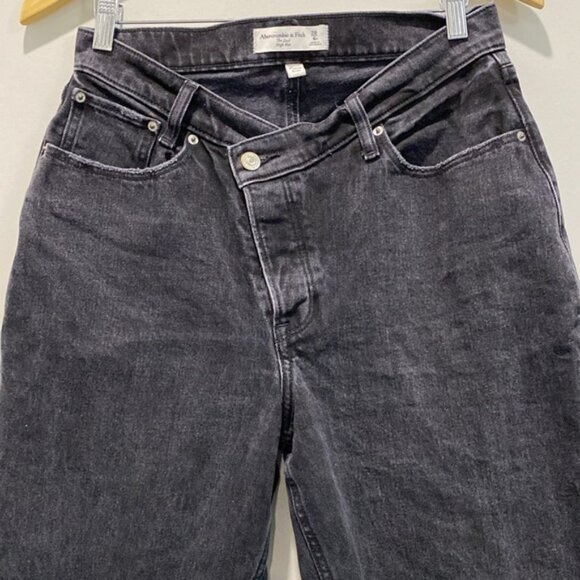 Abercrombie Dad Jean in black with criss crossed waist Size 28 - Picture 2 of 11